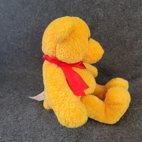 GUND Tan TEDDY Bear Red Bow 10" Plush Red Bow Brown - Picture 4 of 7